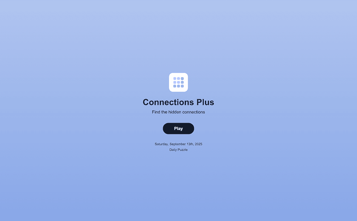 Connections Plus game interface preview