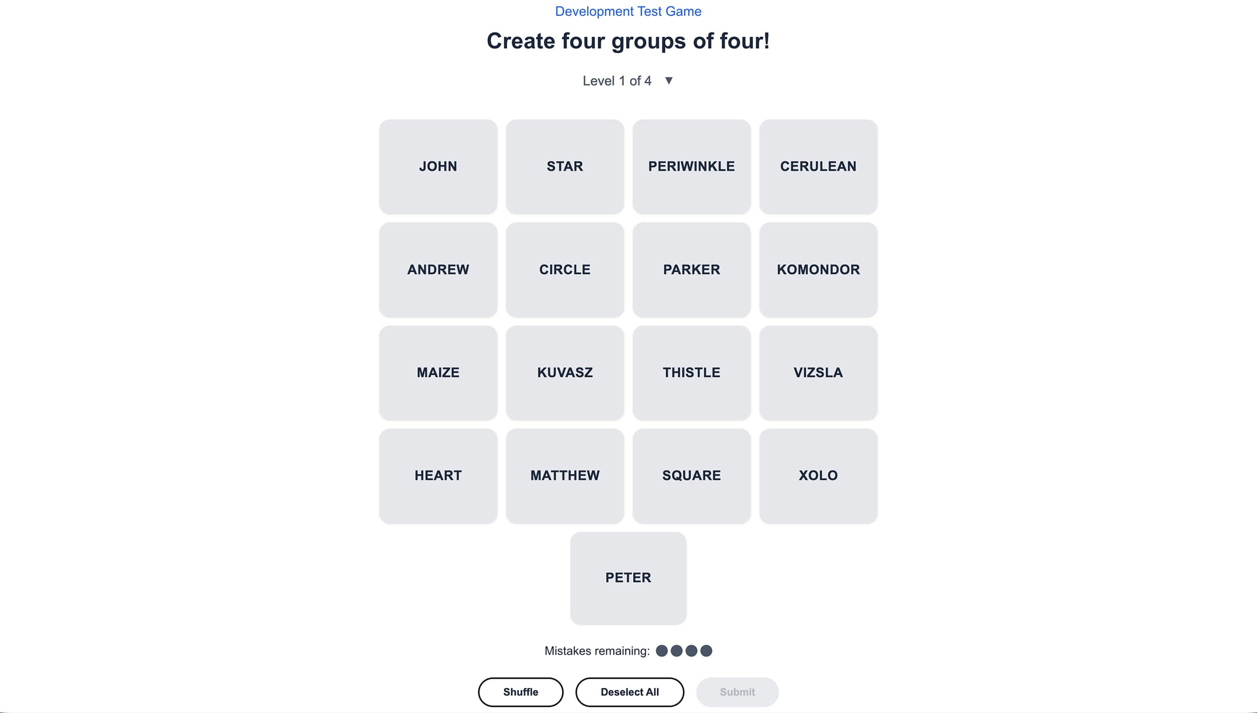 Connections Plus game interface