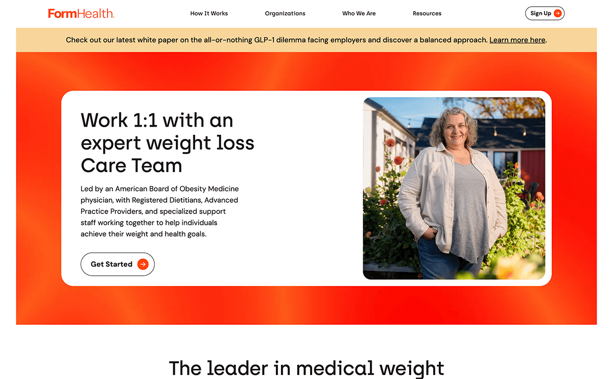 Form Health website preview