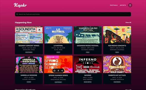 Knokr Lineups platform preview