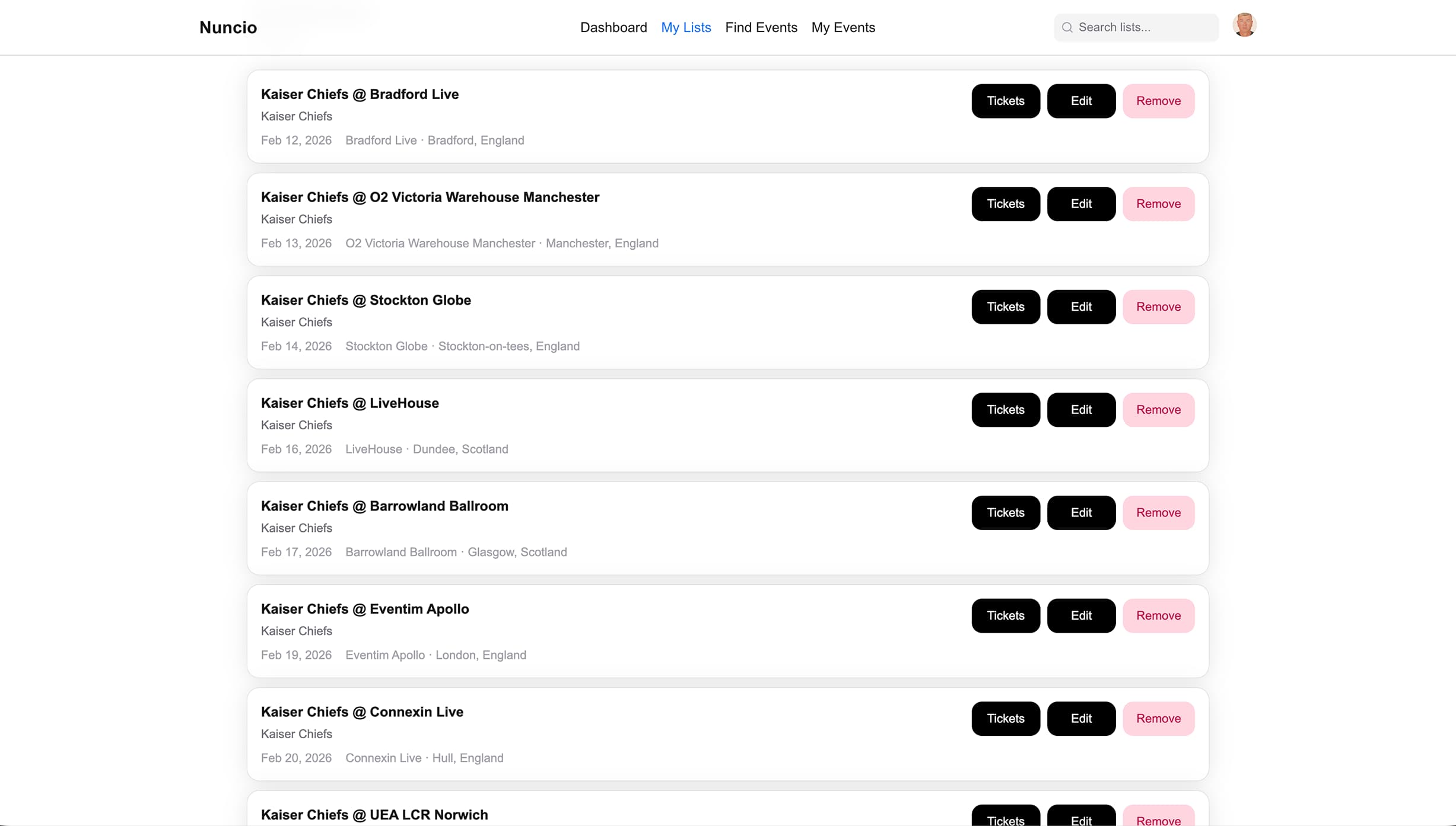 Nuncio platform screenshot